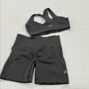 ONER ACTIVE set Gray Sports Bra and Shorts Set